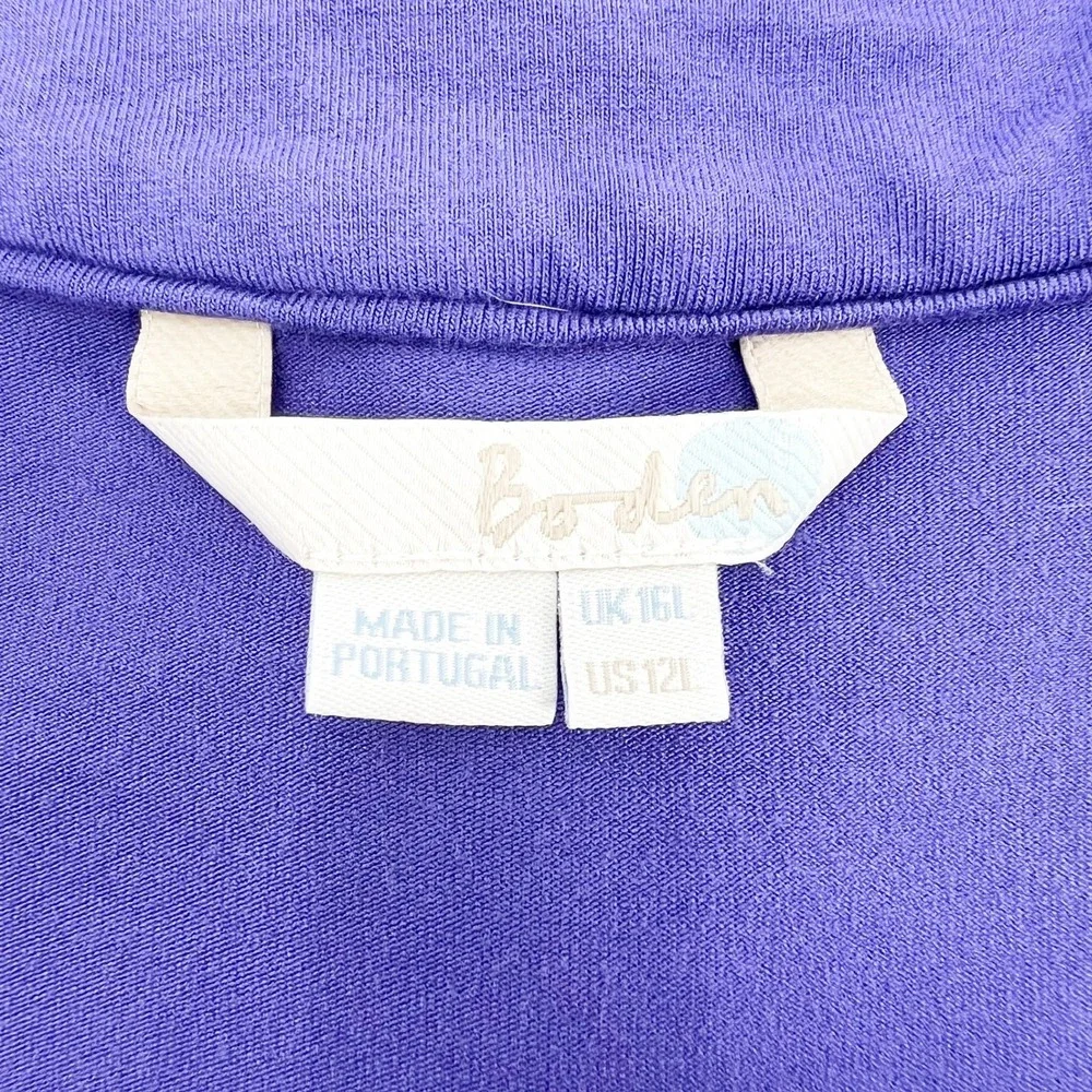 Boden Maxi Dress Womens 12L Purple Excellent Sleeveless V-Neck‎ Jersey Empire